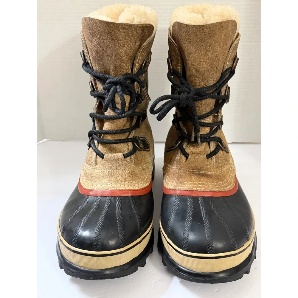 Sorel Caribou Mens NM1872-211 Brown Waterproof Leather Snow Boots Size 11